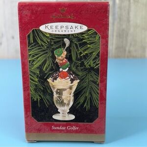 Hallmark Keepsake Ornament Sundae Golfer Handcrafted Dated 1999